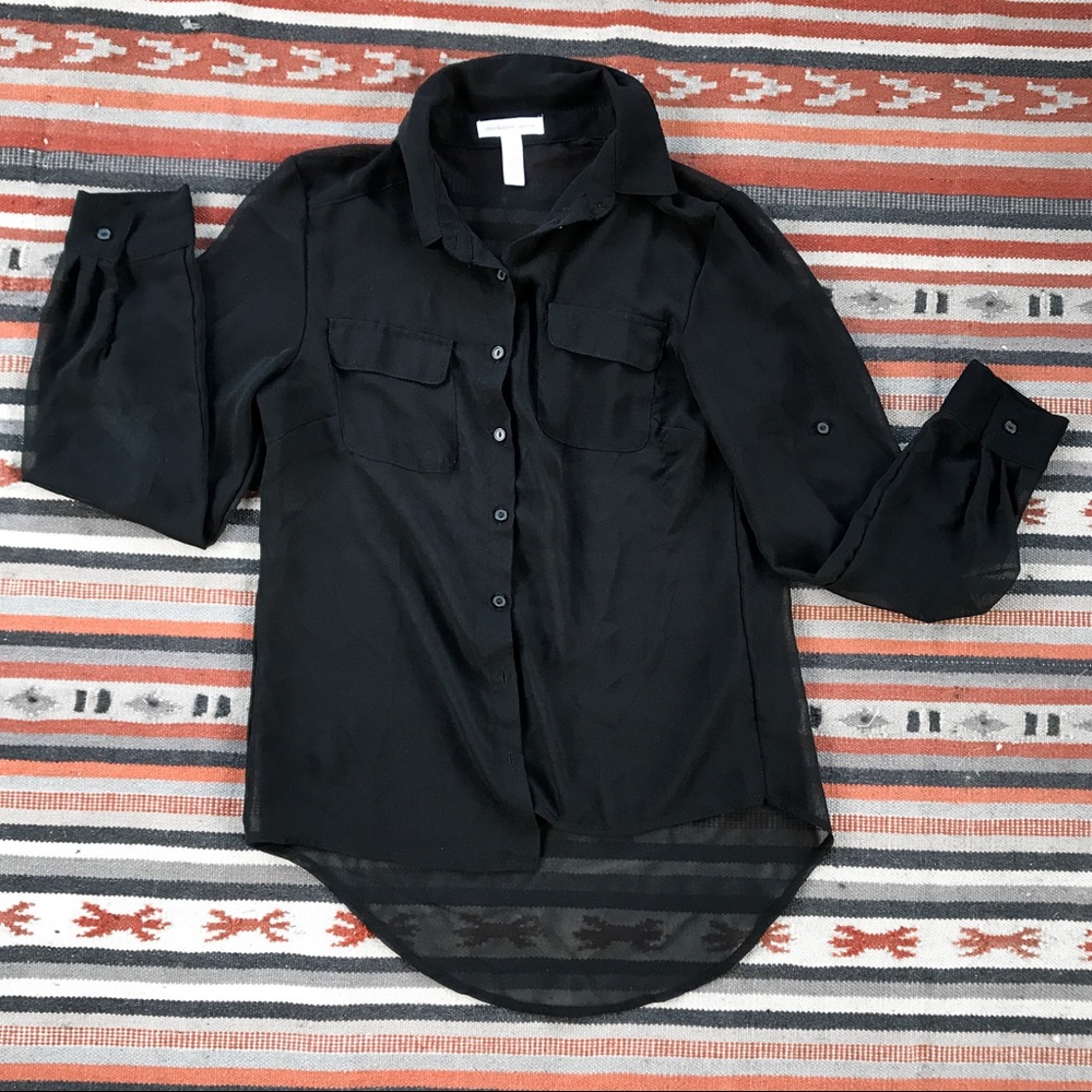 Ambiance apparel black long sleeve blouse